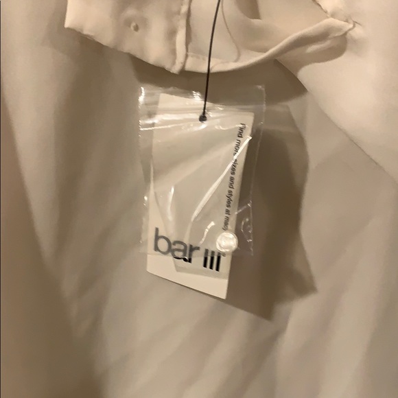 Bar III White v neck work top - Picture 6 of 6